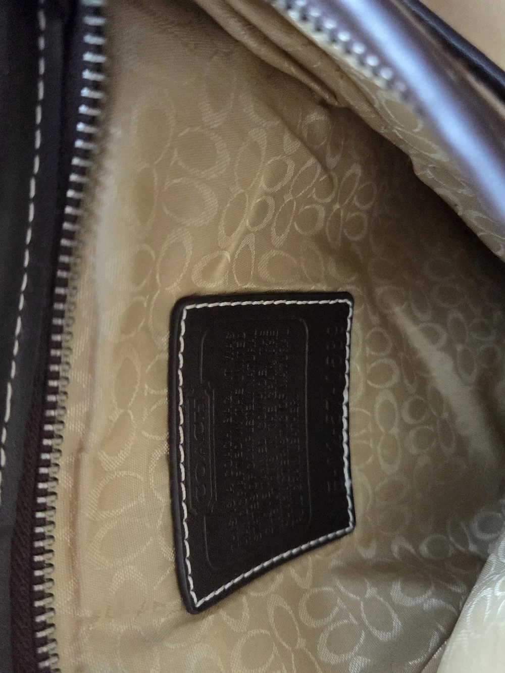 Vintage COACH Signature Stripe Swingpack Crossbody Bag In Brown
